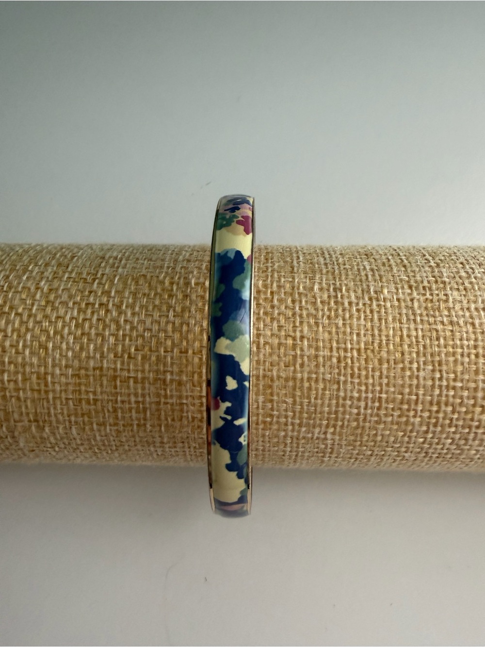 J.Crew Slim Abstract Floral Enamel Bangle Bracelet